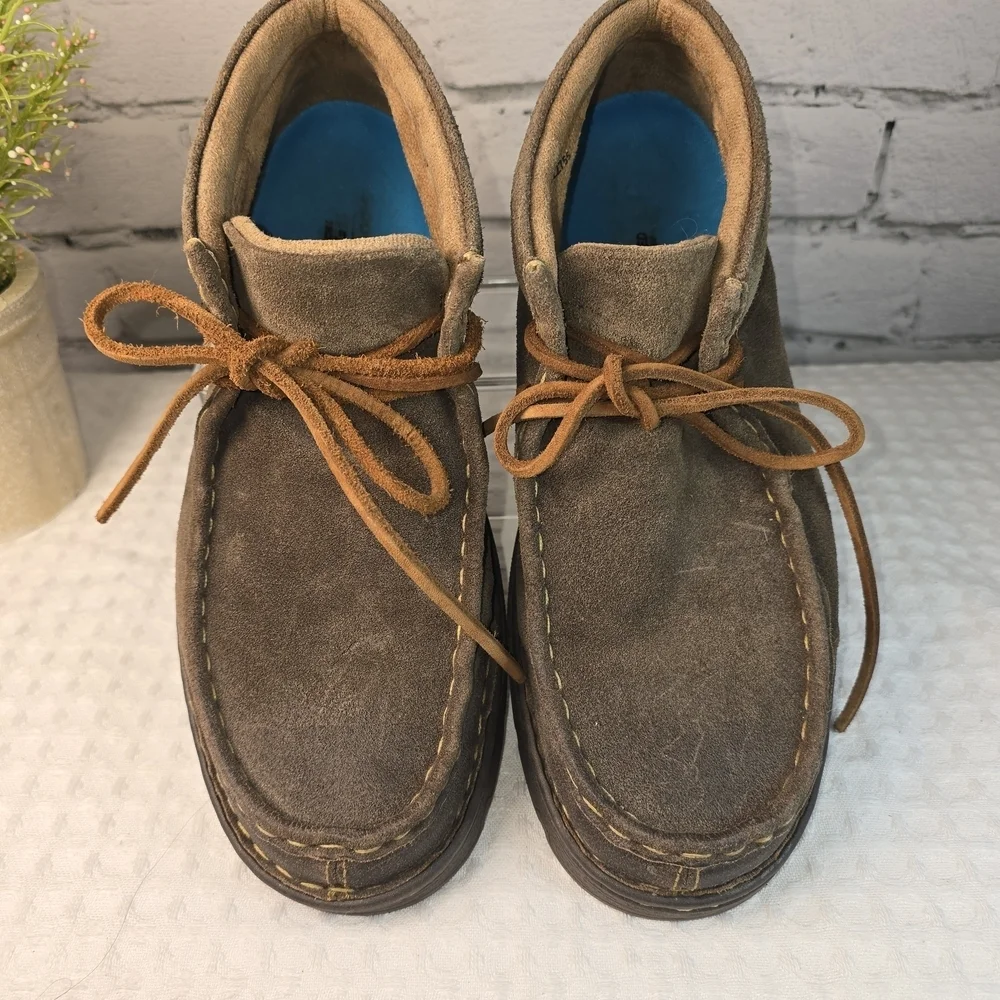 BORN ETHAN MOC TOE CHUKKA BOOT DARK BROWN SUEDE MENS 9.5 RUGGED DISTRESSED